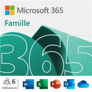 Microsoft Office famille 365 6 utilisateurs 1 an